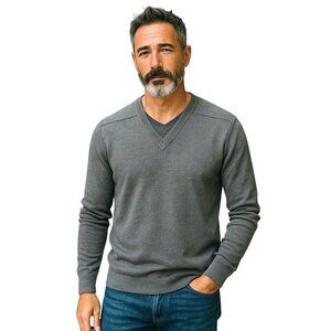 Jacobson’s Made In Scotland Mens 100% Lambs Wool Sweater Gray Size M Winter Cozy